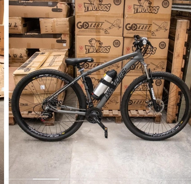 Foto do produto Bicicleta Two Dogs Mtb Aro 29 Cinza 21v Elétrica